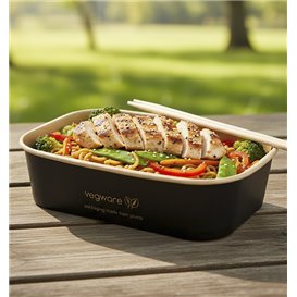 Black Rectangular Container 500 ml 17,3x12,1x4,3cm (50 Units)