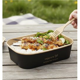 Black Rectangular Container 500 ml 17,3x12,1x4,3cm (50 Units)