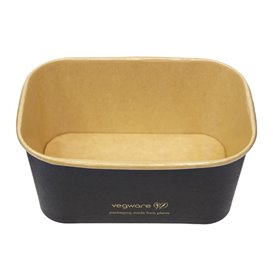 Black Rectangular Container 1000 ml 17,3x12,1x7,1cm (300 Units)