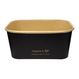 Black Rectangular Container 1000 ml 17,3x12,1x7,1cm (300 Units)