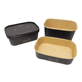 Black Rectangular Container 1000 ml 17,3x12,1x7,1cm (50 Units)