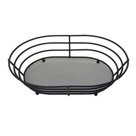 Basket Containers Steel Oval Shape Black 28x20,5x5,7cm (1 Unit) 