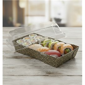 Plastic Lid for Sushi Container rPET 12x6,2cm (50 Units)