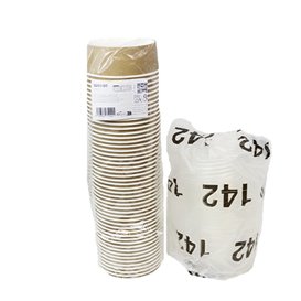 Paper Soup Bowl with Lid Kraft PP 550ml Ø14cm (50 Units)