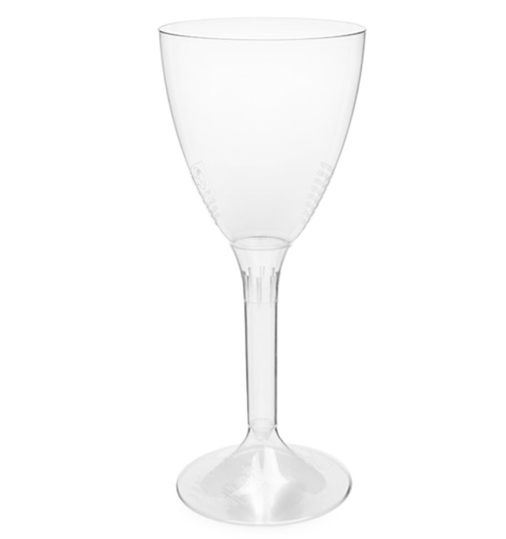 Reusable PS Wine Glass Clear Foot 2-P 180ml (200 Units)