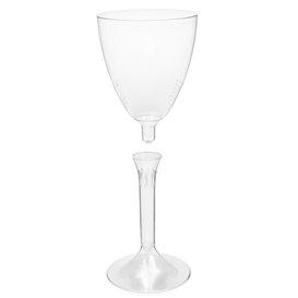Reusable PS Wine Glass Clear Foot 2-P 180ml (200 Units)