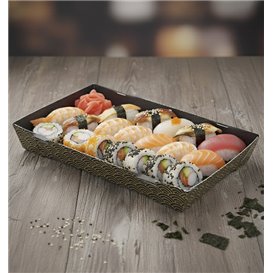 ''Waves'' Cardboard Container Sushi 18,5x12,5cm (400 Units)