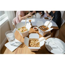 Paper Take-Out Container White 26Oz/780ml (50 Units)