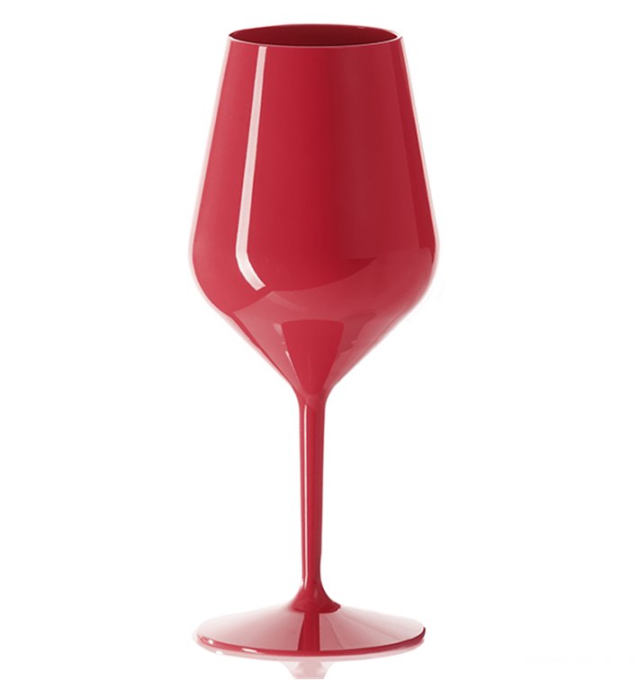 Durable Reusable Red Tritan Wine Glass 470ml (6 Unit)