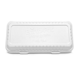 Sugarcane Hinged Container "Menu Box" White 32,4x15,3x6cm (250 Units)