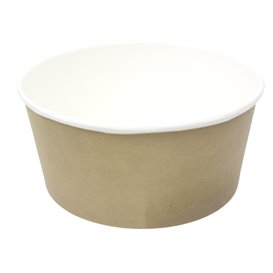 Paper Soup Bowl with Lid Kraft PP 750ml Ø15cm (300 Units)