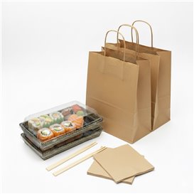 Plastic Lid for Sushi Container rPET 21,5x13,5cm (400 Units)