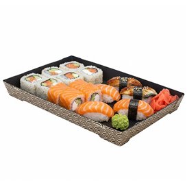 ''Waves'' Cardboard Sushi Container 23,5x16cm (200 Units)