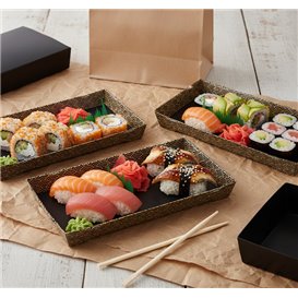 ''Waves'' Cardboard Sushi Container 23,5x16cm (200 Units)