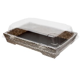 Plastic Lid for Sushi Container rPET 16,5x11,5cm (400 Units)