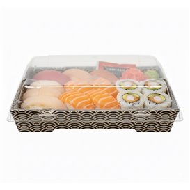 Plastic Lid for Sushi Container rPET 16,5x11,5cm (50 Units)