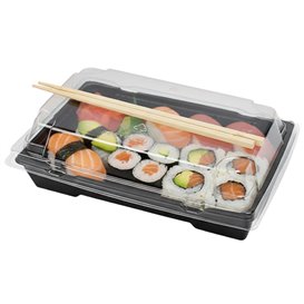 Plastic Lid for Sushi Container rPET 16,5x11,5cm (50 Units)