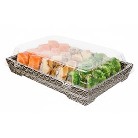 Plastic Lid for Sushi Container rPET 18,5x12,5cm (400 Units)