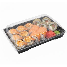Plastic Lid for Sushi Container rPET 18,5x12,5cm (50 Units)