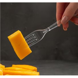 Reusable Plastic PS Fork Transparent 18cm (20 Units)