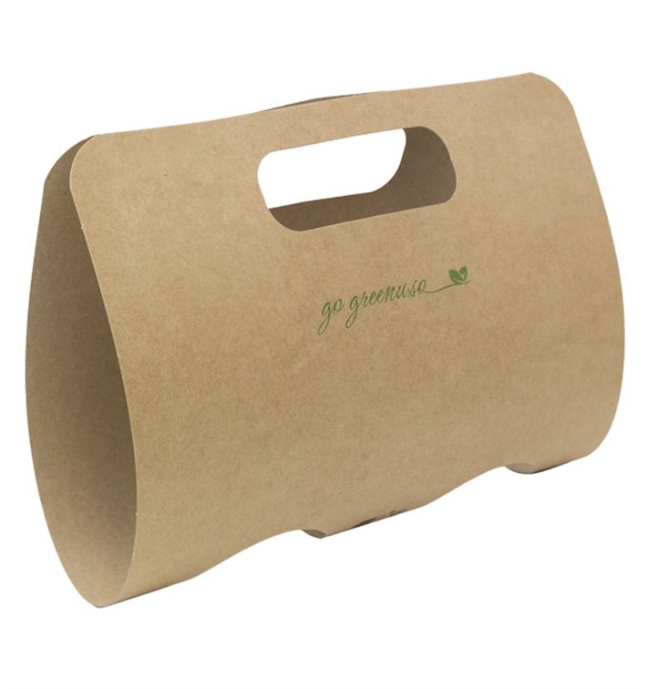 Paper Kraft Cup Carrier with Handle 23,9x18cm Ø8,0cm (50 Units) 