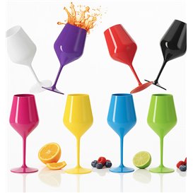 Reusable Durable Glass Wine Tritan Dark Blue 470ml (6 Unit)