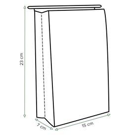 SOS Kraft Bag with Closure 15+7x23cm (1000 Uds)