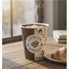 Cardboard Cup ''Coffee Time'' 8Oz/240ml Ø8,0cm (1000 Units)