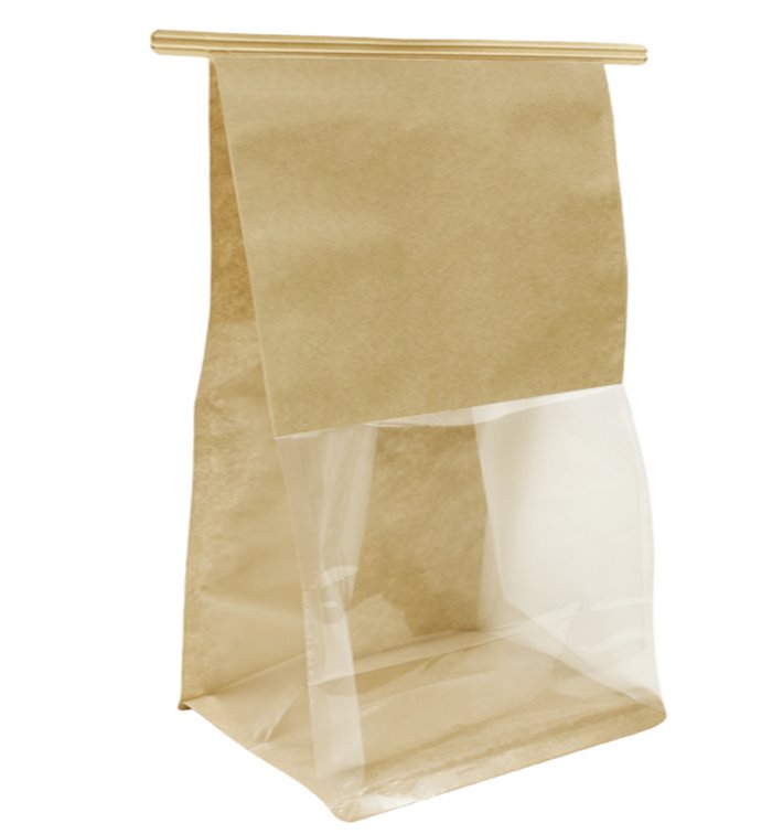 SOS Paper Bag and BOPP Display Window with Tin Tie 15+7x23cm (1000 Uds)
