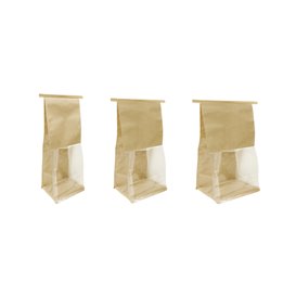 SOS Paper Bag and BOPP Display Window with Tin Tie 9+6x26cm (50 Uds)