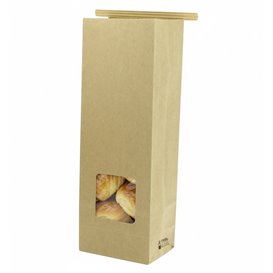 SOS Bag with Tin Tie and Window Kraft 9+6x26cm (1000 Uds)