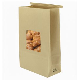 SOS Bag with Tin Tie and Window Kraft 15+7x23cm (1000 Uds)