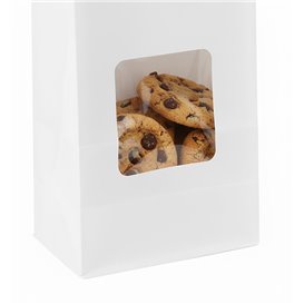 SOS Bag with Tin Tie and Window White 9+6x26cm (50 Uds)