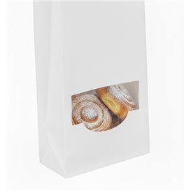 SOS Bag with Tin Tie and Window White 12+6x23,5cm (50 Uds)