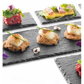 Plastic Tasting Platter Synthetic Slate PS 30x15,8cm (10 Units)