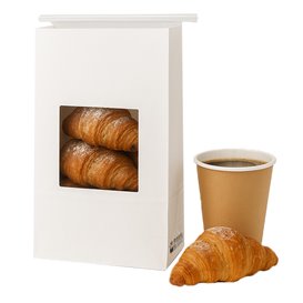 SOS Bag with Tin Tie and Window White 15+7x23cm (1000 Uds)