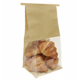 SOS Paper Bag and BOPP Display Window with Tin Tie 12+6x23,5cm (50 Uds)