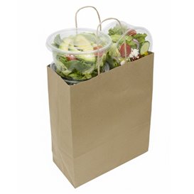 Paper Kraft Bag with Twisted Handles 80 g/m² 22+10x28cm (25 Units)