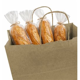 Paper Bag with Handles Kraft Brown 115g/m² 27+16x31cm (25 Units) 