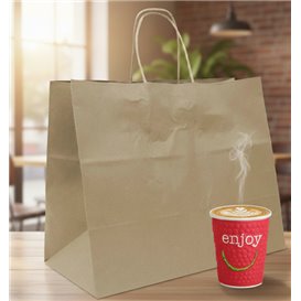 Paper Kraft Bag with Twisted Handles 80 g/m² 32+16x26cm (25 Units)