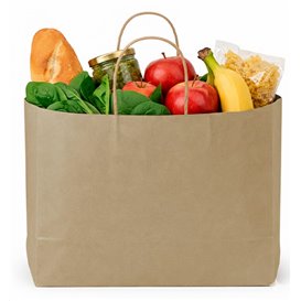 Paper Kraft Bag with Twisted Handles 80 g/m² 32+16x26cm (250 Units)