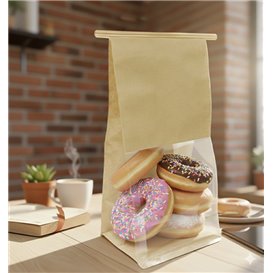 SOS Paper Bag and BOPP Display Window with Tin Tie 12+6x23,5cm (1000 Uds)