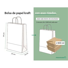 Paper Bag with Handles Kraft 115g/m² 35+16x44cm (25 Units)
