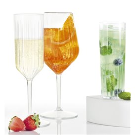 Flute Glass Low Foot "Kaleido" Tritan 470 ml (6 Units)