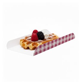 Paper Tray Waffles Pink 13,5x10cm (100 Units)  