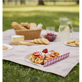 Paper Tray Waffles Pink 13,5x10cm (100 Units)  