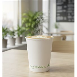 White "Go Green" Paper Cup 7Oz/210ml Ø7,0cm (1.000 Units)