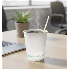 White "Go Green" Paper Cup 8Oz/240ml Ø8,0cm (1.000 Units)