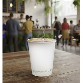 White "Go Green" Paper Cup 9Oz/280ml  (50 Units)
