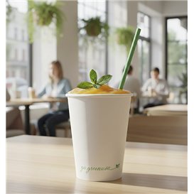 White "Go Green" Paper Cup 12Oz/360ml Ø9,0cm (1.000 Units)